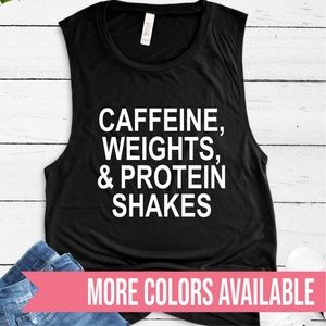 CAFFEINE WEIGHTS PROTEIN SHAKES WORKOUT GYM FITNES